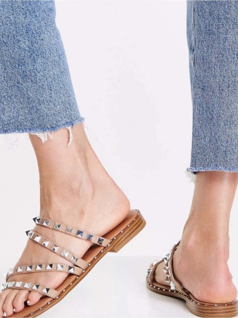 Steve Madden Skyler Silver Stud Sandals - Women’s Size 8 - Picture 5 of 5